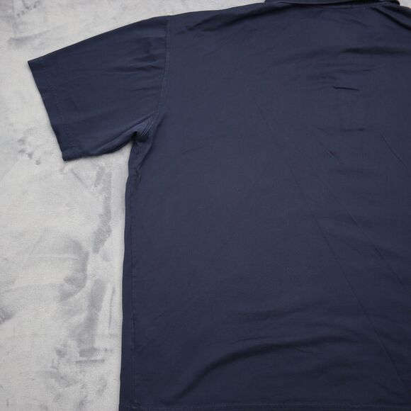 Franco Ziche Shirt Mens L Blue Plain Chest Button Short Sleeve Collared Top - Picture 13 of 16